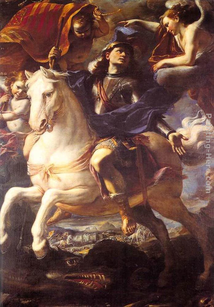 St. George on Horseback painting - Mattia Preti St. George on Horseback art painting